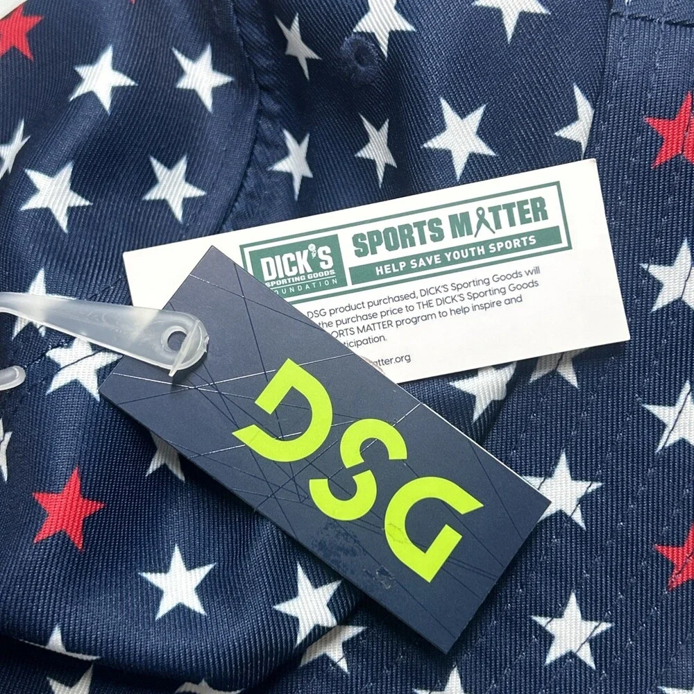 New DSG Youth S/M American Summer Fourth of July Patriotic Navy Stars Bucket Hat